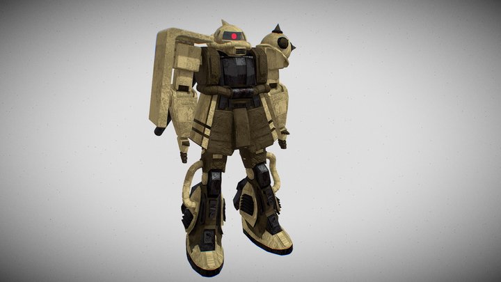 Zaku Mk II Desert Version Animated and Rigged 3D Model