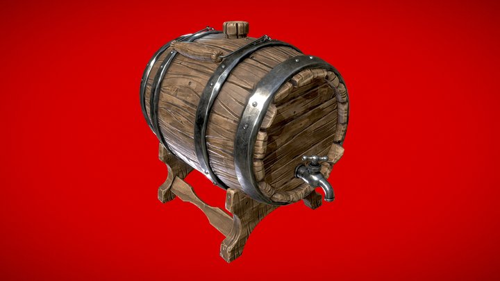Wooden barrel 3D Model