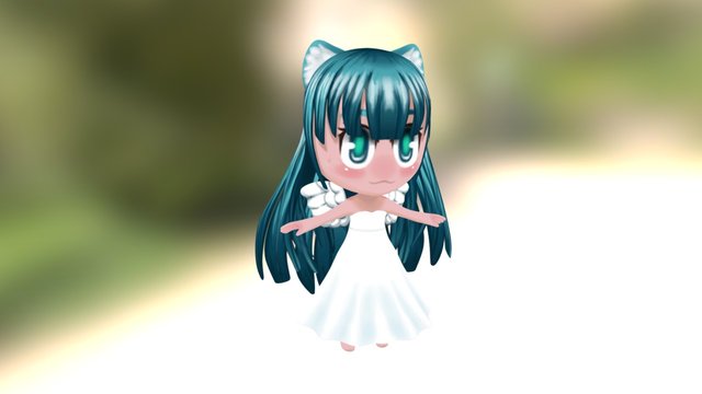 Chibi Neko Angel 3D Model