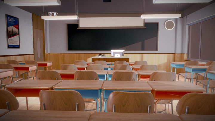 Teen classroom 3D Model
