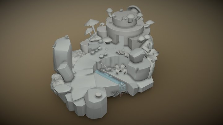 Fantasy Mushroom House 3D Model