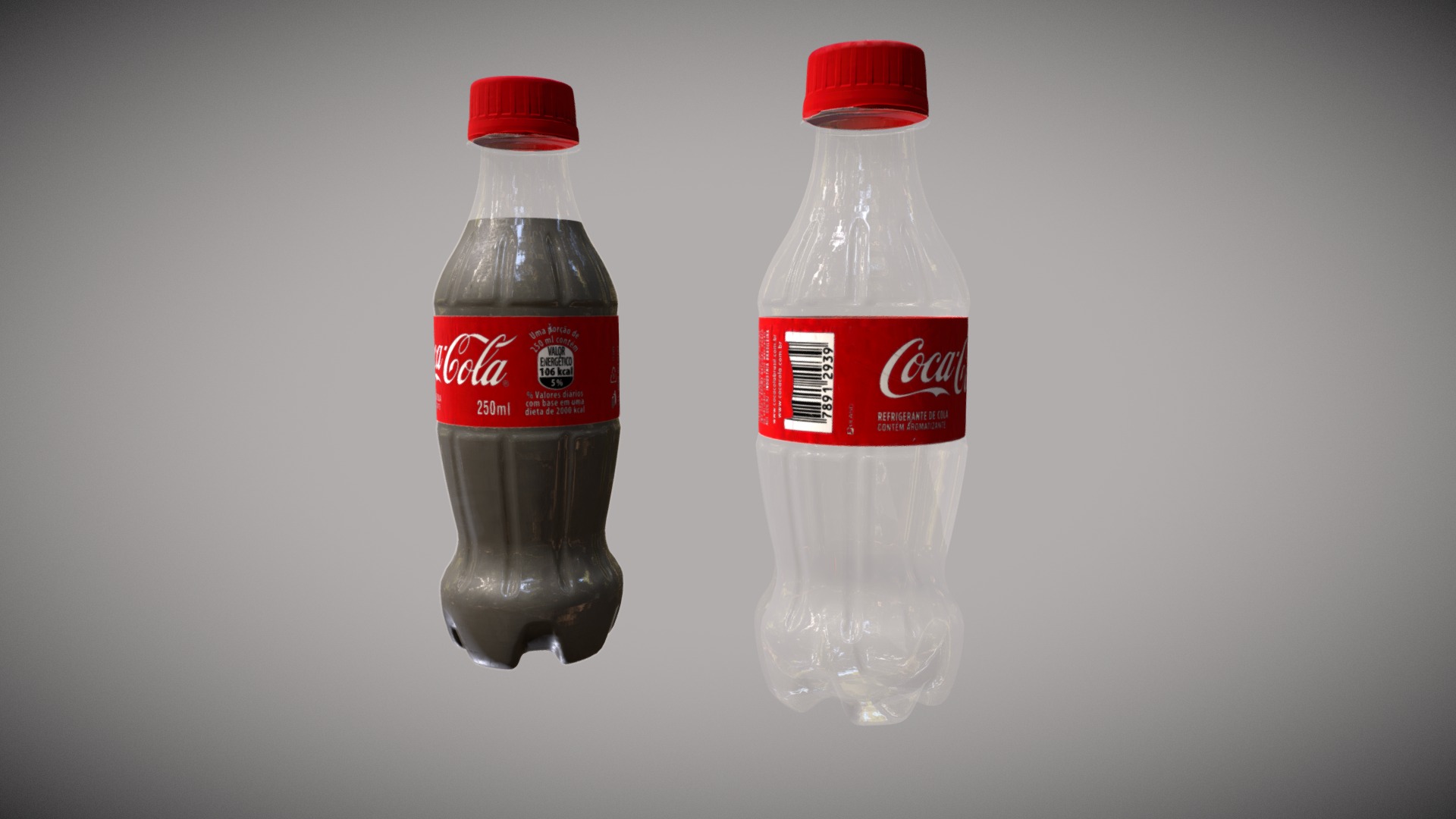3D model Coca Cola Bottles - This is a 3D model of the Coca Cola Bottles. The 3D model is about two bottles of soda.