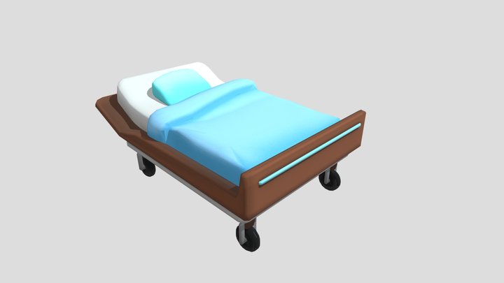 Low-Poly Hospital Bed – Modelo 3D gratuito STL