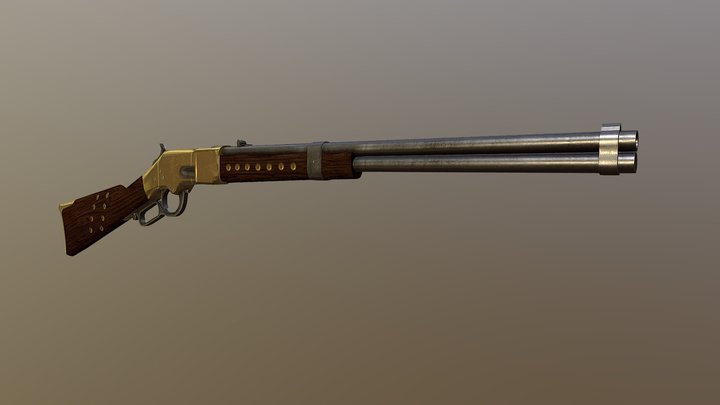 Winchester 1866 "Yellow Boy" Repeater 3D Model