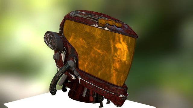 Mech Warrior Helmet_Head 3D Model