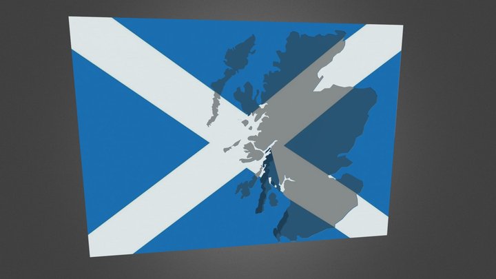 Embossed Scottish Flag 3D Model