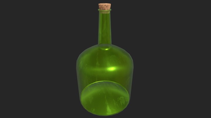 Medieval Bottle + Cork 3D Model