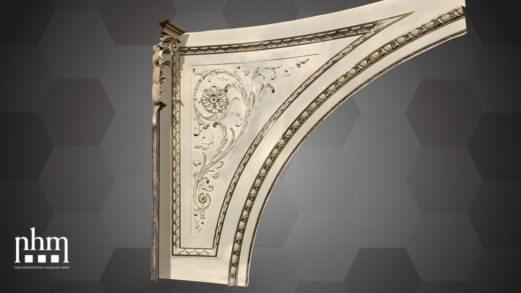 Spandrel featuring a stucco ornament