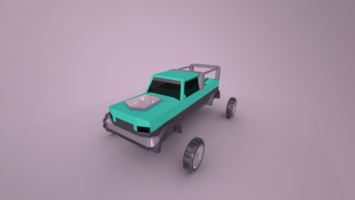 Low Poly Style pickup truck 3D Model