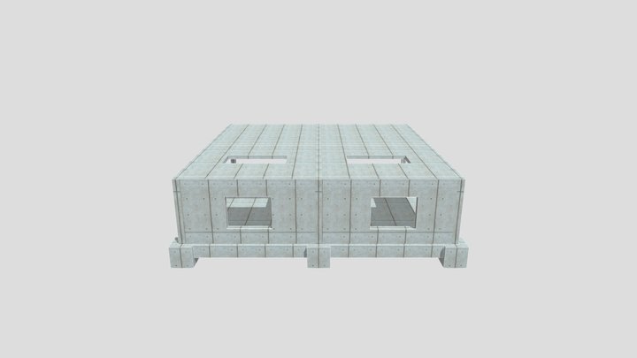 Small Concrete Building 3D Model