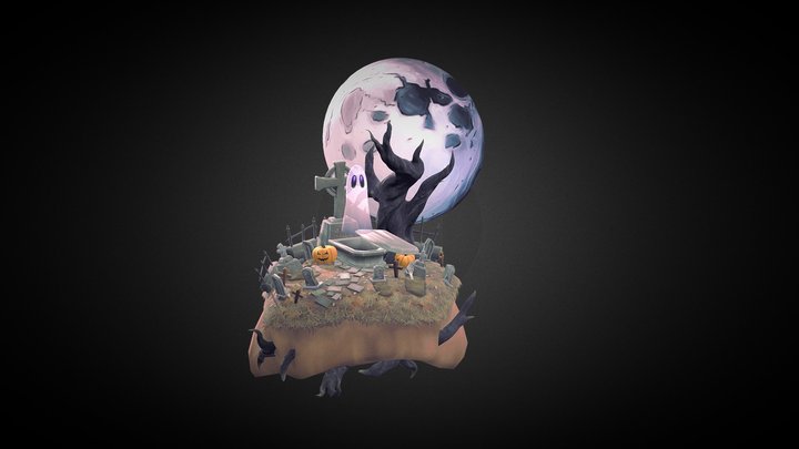 Graveyard Scene 3D Model