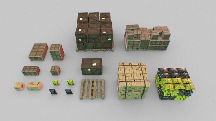 Supply & Environment Props Kit 3D Model