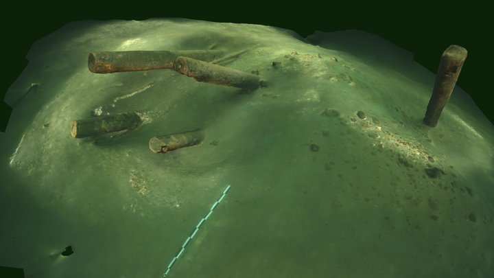 Horgen Sust, parts of sunken trainstation, 24m 3D Model