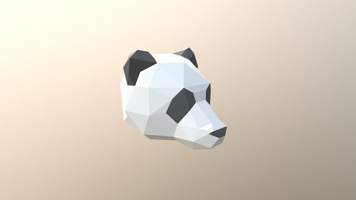 Low-Poly Panda Head 3D Model