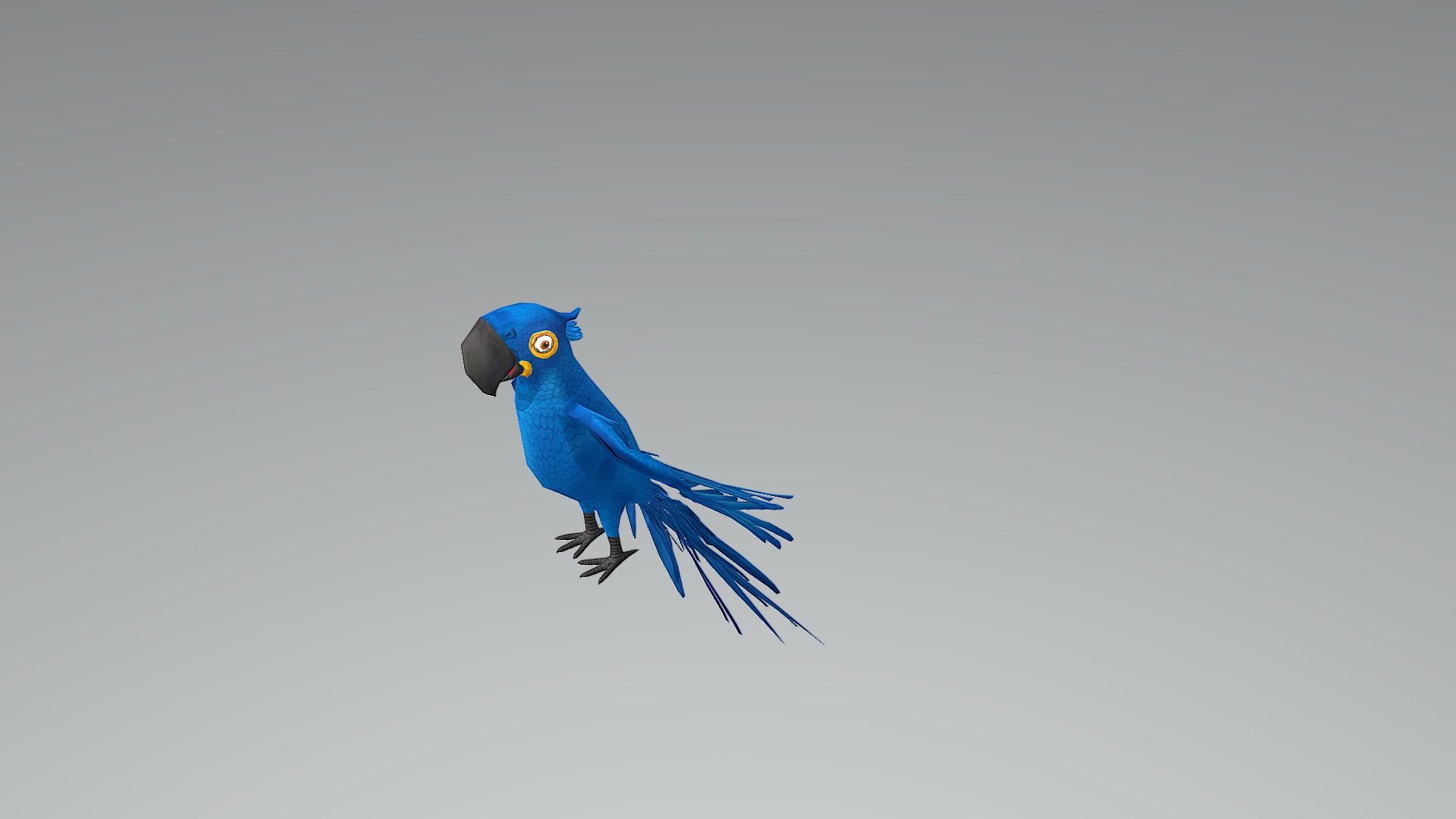 3D model Blue Bird - This is a 3D model of the Blue Bird. The 3D model is about a blue bird with yellow eyes.