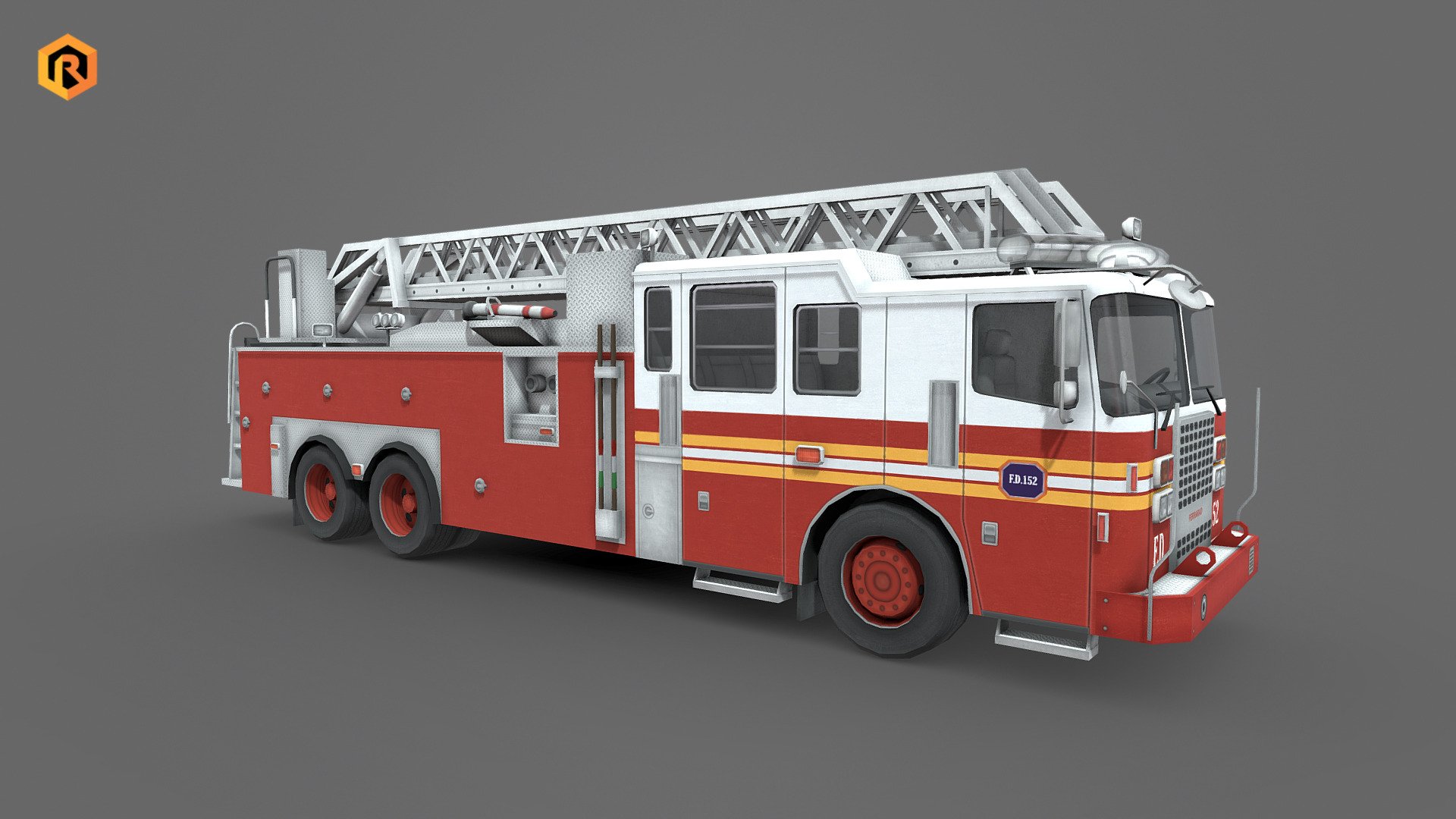 3D model Fire truck fire engine truck PBR 3d model VR / AR / low