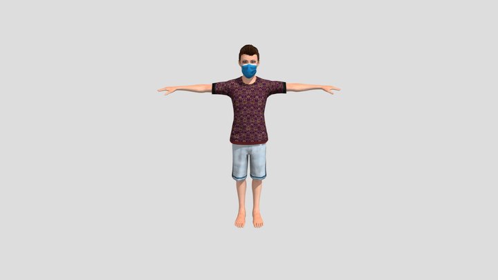 BOY WITH MASK (COVID-19) 3D Model