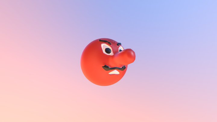 Japanese Goblin Emoji 3D Model