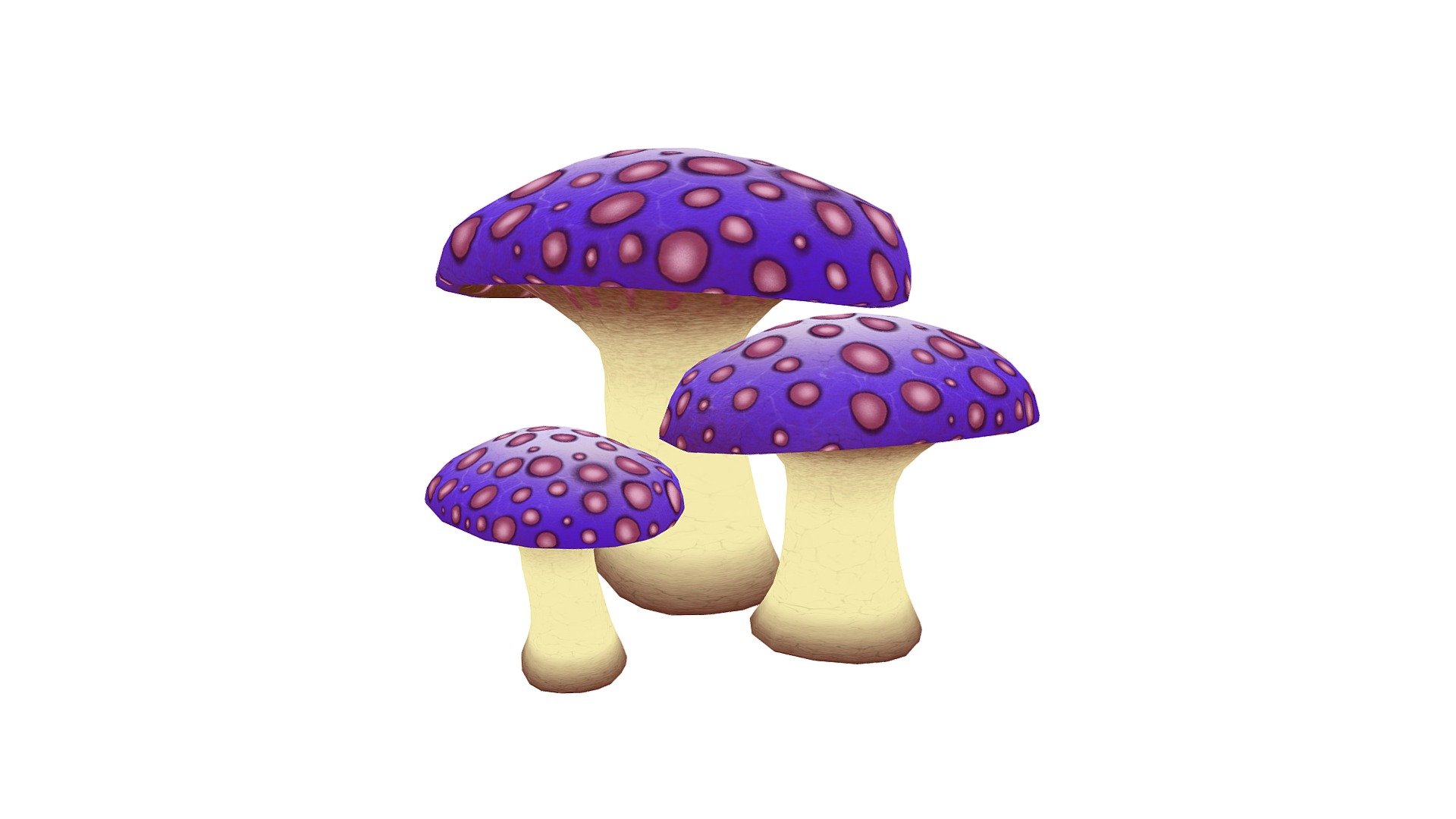 Mushrooms low poly assets