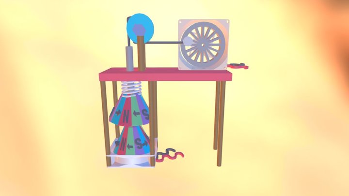 Halbach Magnetic Oscillation Gravity Turbine 3D Model