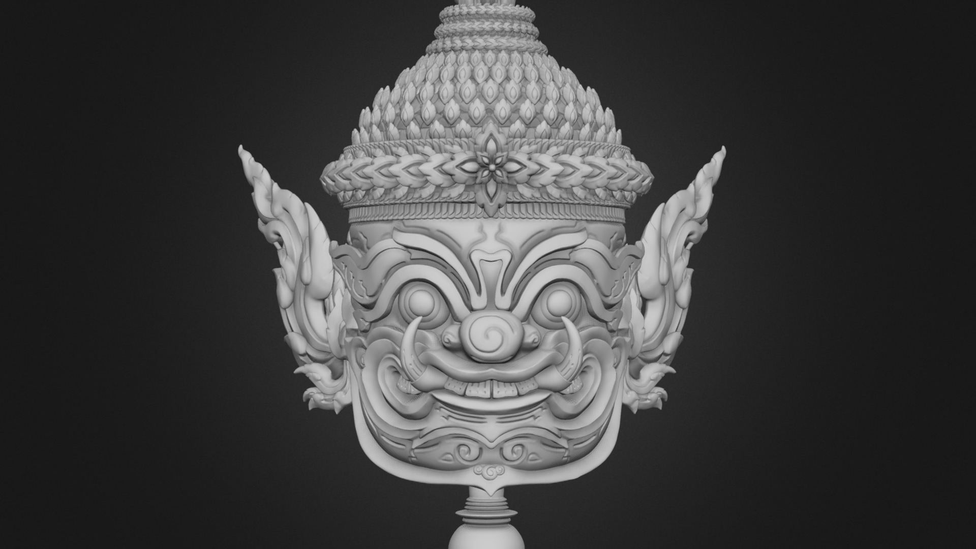 3D model Asura Statue - This is a 3D model of the Asura Statue. The 3D model is about a close-up of a skull.