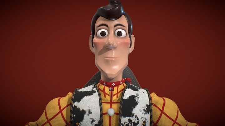 Toy Story Woody, Pero con estilo de JoJo's 3D Model