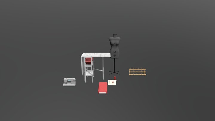 Assignment - 6 Props: Sewing Room - Holly N 3D Model