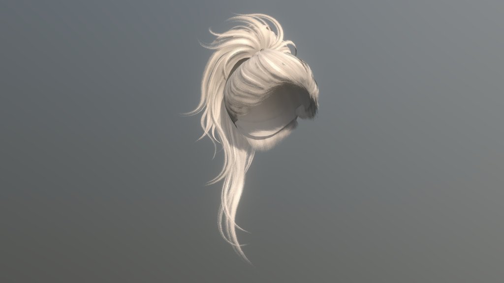 High White Bun/Ponytail (With Bones)