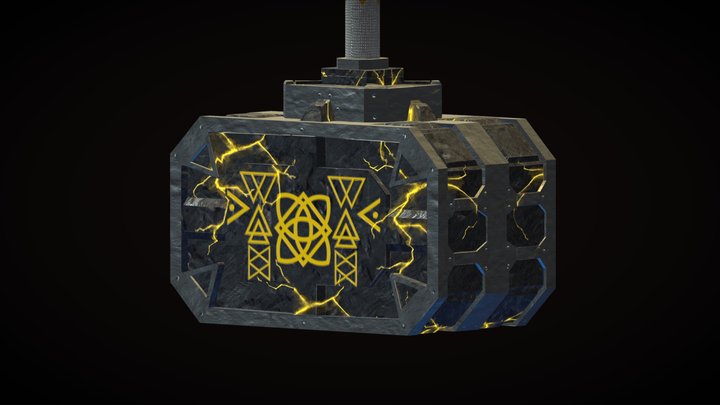 Lowpoly stone hammer 3D Model