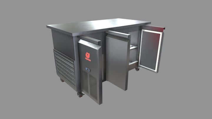 Top Flat Refrigerator 3D Model