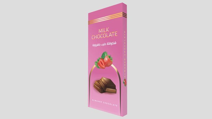 Realistic Chocolate Bar - Strawberry 3D Model