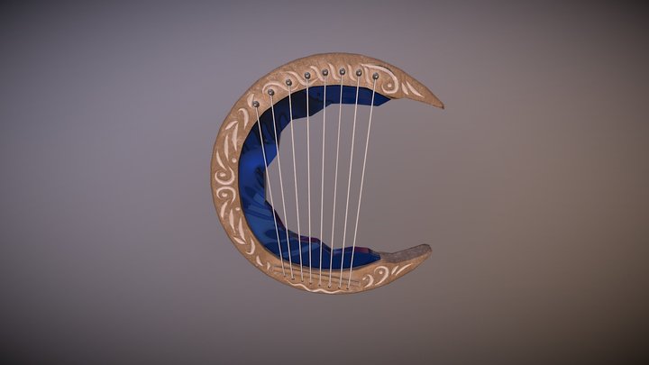 Crescent Moon Lyre - LOD1 3D Model