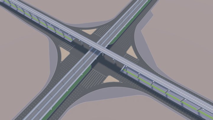 Interchange 4 levels 3D Model