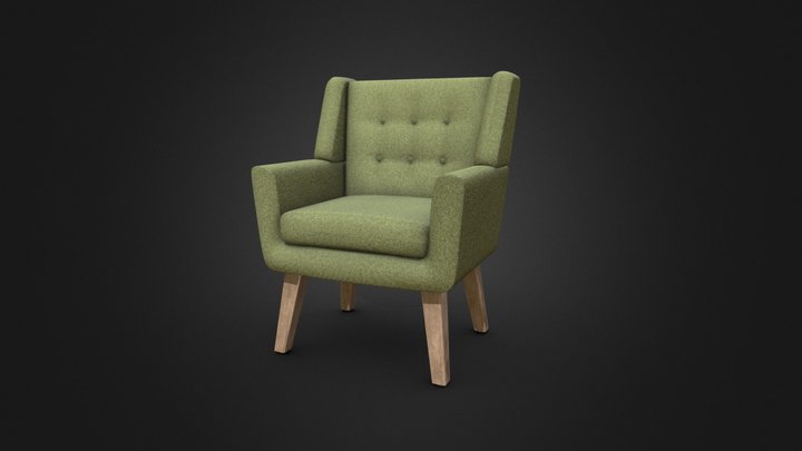 Modern Upholstered Armchair - 4096px² – Free 3D Model STL
