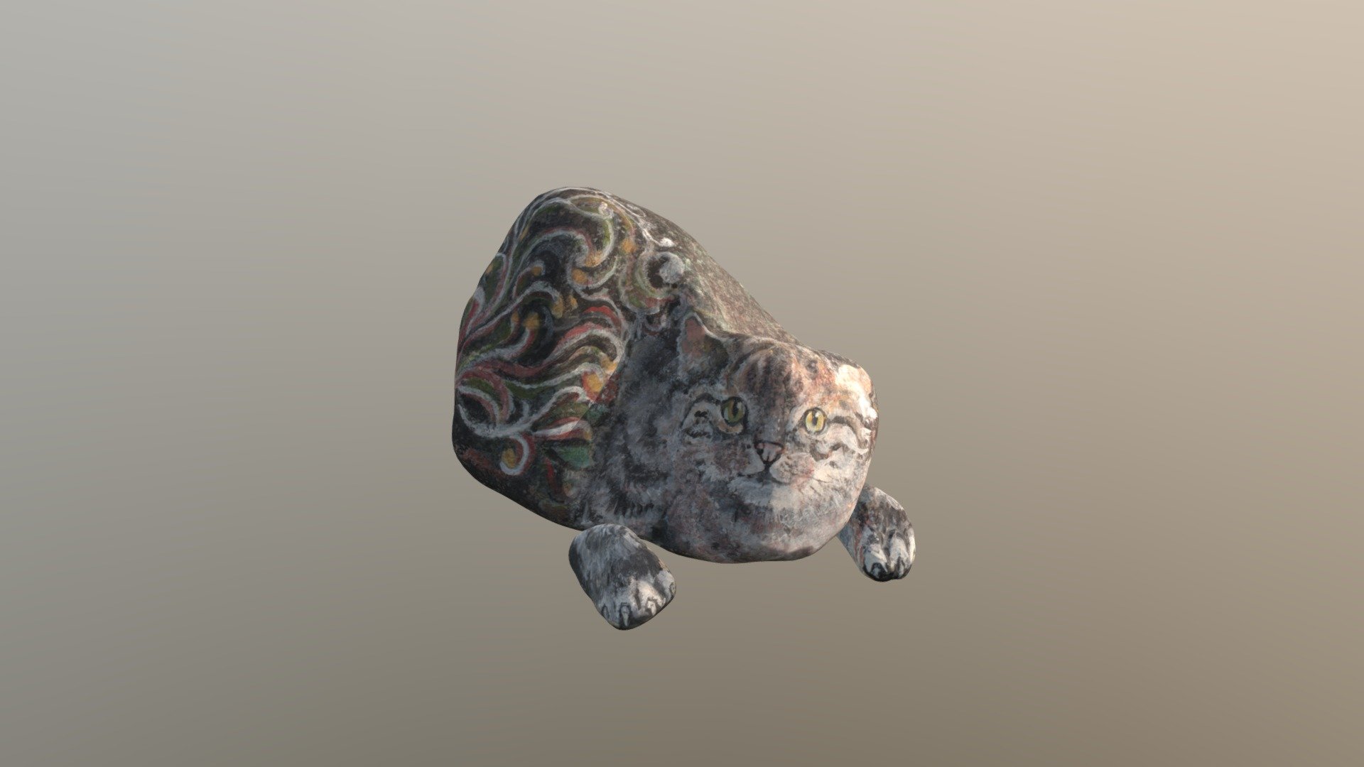 Stone art -- Cat4 - 3D model by Scanholm [fd422e3] - Sketchfab