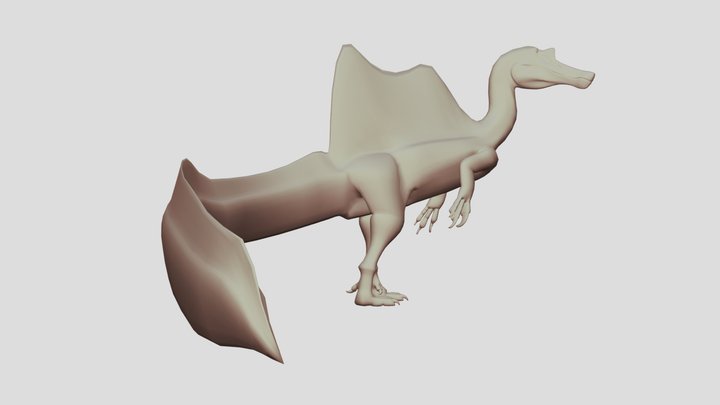 Rigged Low Poly Sigilmassasaurus 3D Model