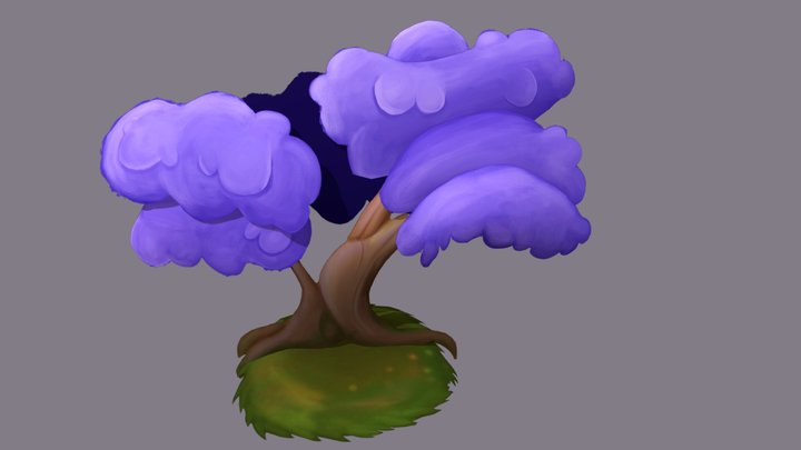 2.5D Jacaranda Tree WIP 3D Model