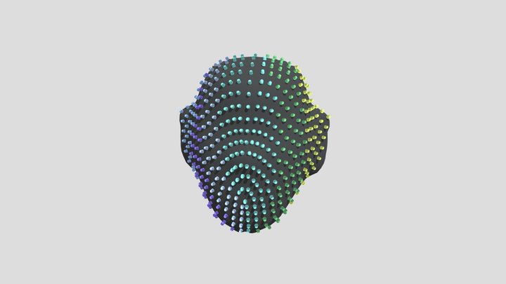 Head with RGB LED mask 3D Model