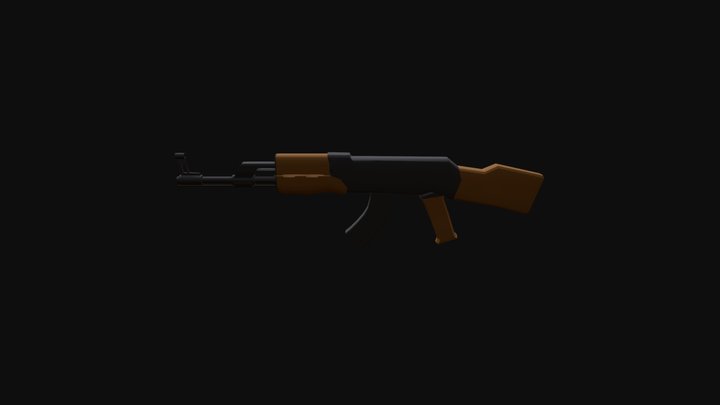Lowpoly AK47 Model 3D Model