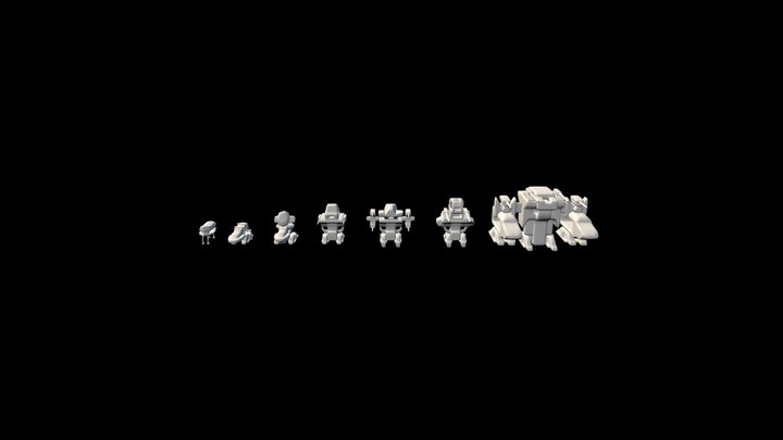 Mecha High Poly Collection 3D Model