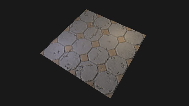 Stylized rock tile material 3D Model