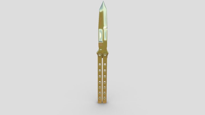 Silver Rose Knife 3D Model