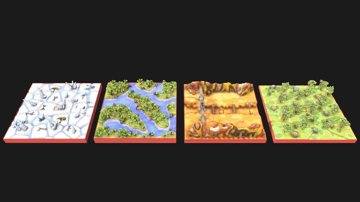 4 koth arena maps 3D Model