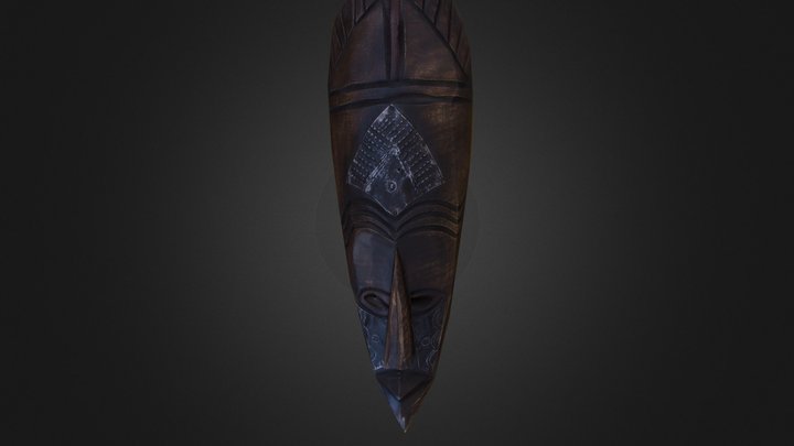 African mask - low poly 3D Model