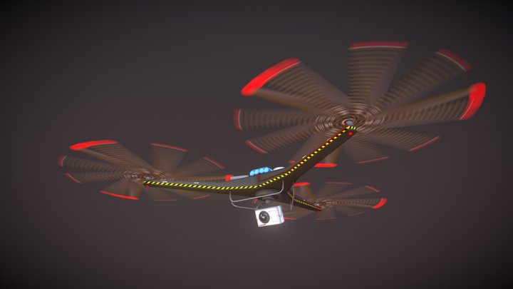 Tricopter Drone 3D Model