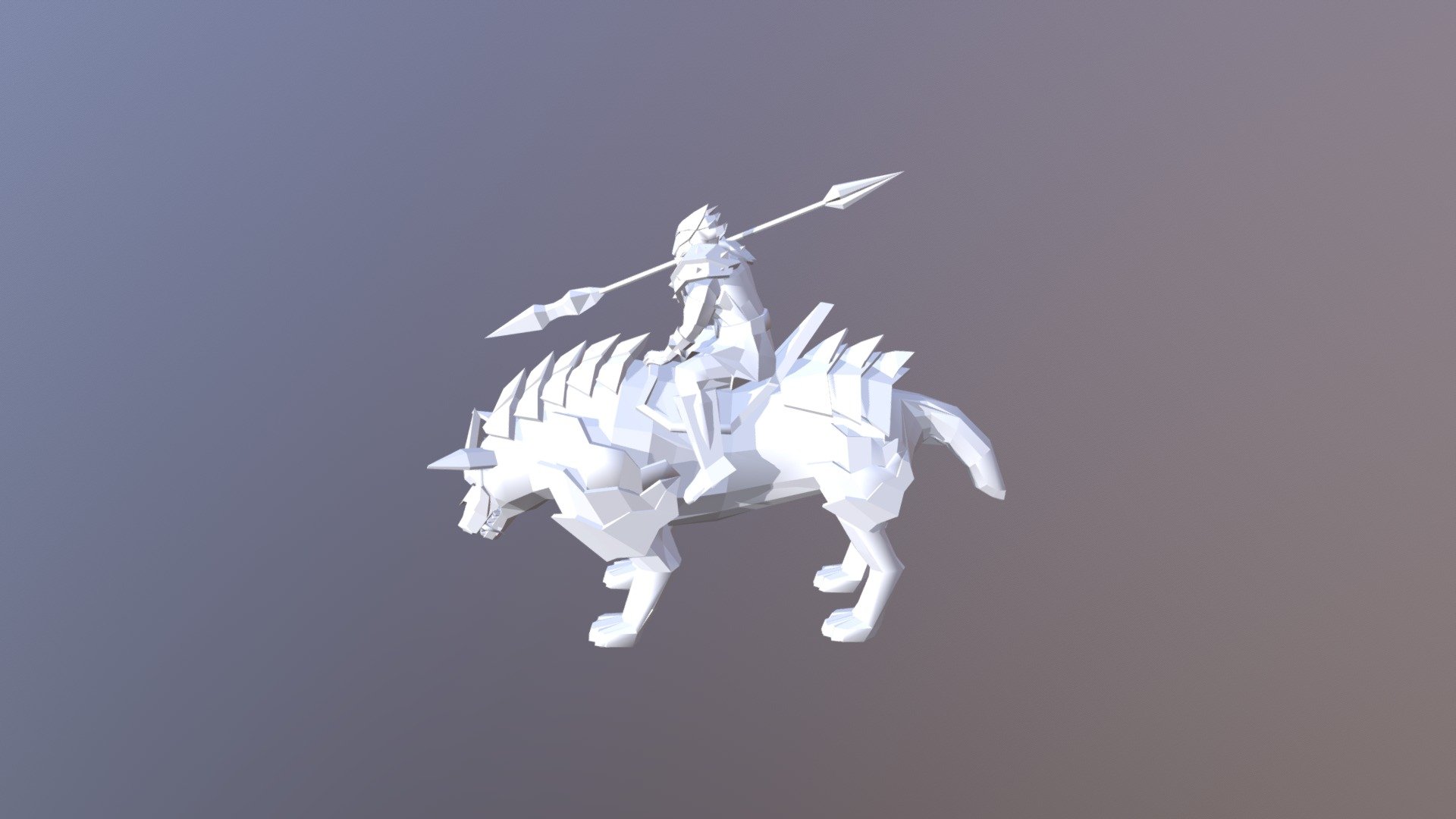 Low Poly Wolf Rider