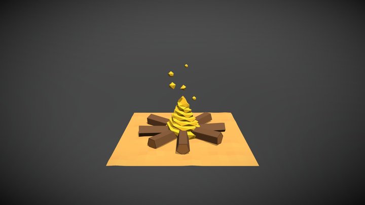 Low poly Campfire 3D Model