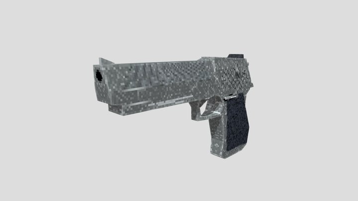 Low Poly Desert Eagle | PS1 Style Textured 3D Model