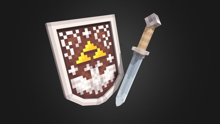 Hero's Sword and Shield 3D Model