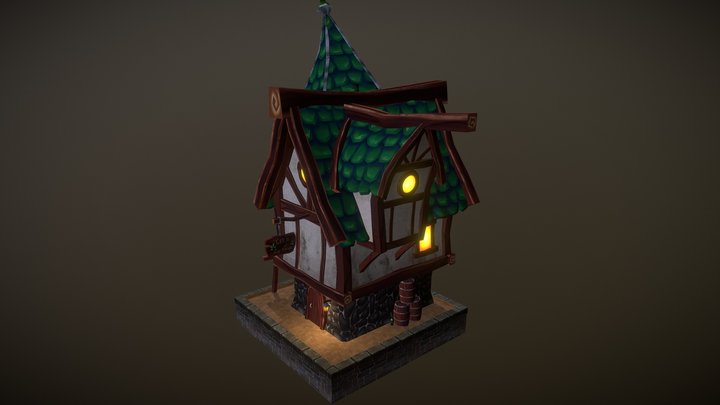 Stylized medieval tavern 3D Model